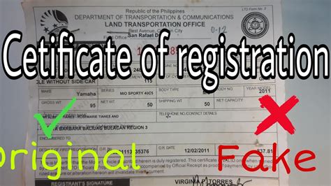 How to check fake OR. CR and plate numbers .